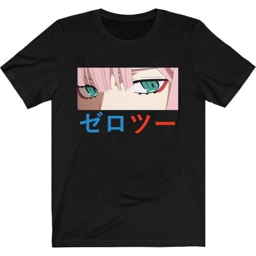 DARLING in the FRANXX T-Shirt Men Cotton T Shirt Anime Zero Two 02 Clothes Anime Tops Tees