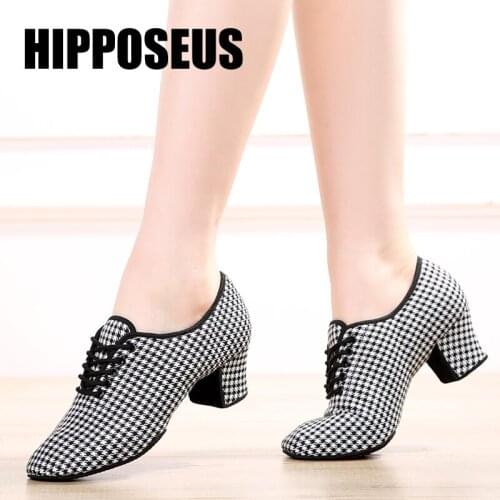 Hipposeus Dance-Shoes Men Modern Latin Boys Tango Salsa Dancing Shoes Soft/Rubber Sole Women Ballroom Dancing Shoes Profesional