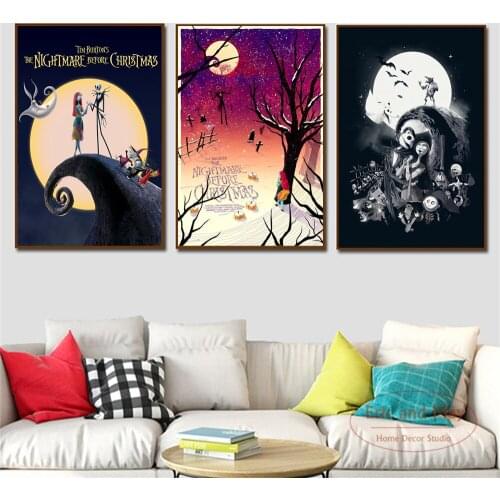 Nightmare Before Christmas Movie Posters And Prints Wall Art Canvas Painting For Living Room Decoration Home Decor Unframed