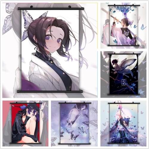 WTQ Canvas Painting Kimetsu No Yaiba Demon Slayer Kochou Shinobu Kanroji Mitsuri Anime Posters Wall Art Picture Room Home Decor