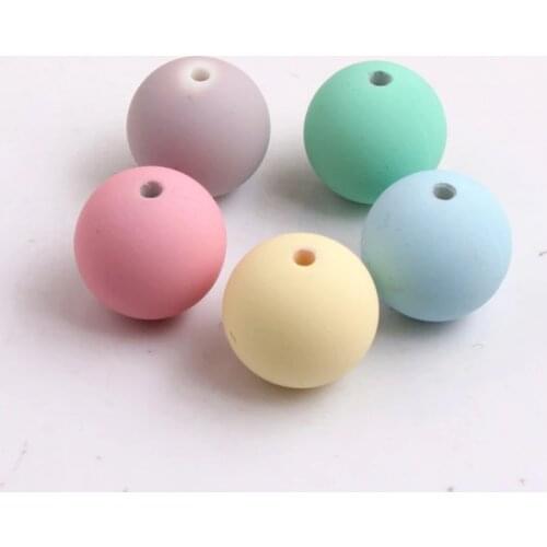 Kwoi vita 20mm Colorful 100PCS/Lot Acrylic Rubber Beads for Kids Chunky Necklace Jewelry