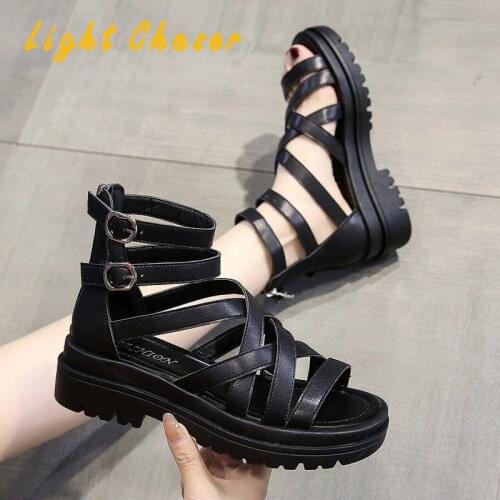 Summer Womens Ankle Strap Sandals Comfortable Slippers Platform Sandals Ladies Flat Womens Casual Shoes Breathable Beach Shoes
