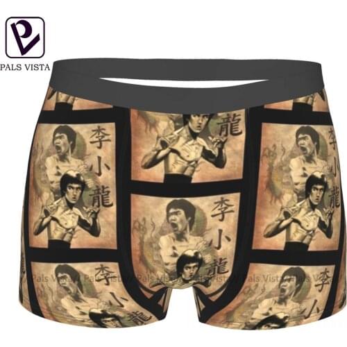 Bruce Lee Underwear Pouch Hot Polyester Trunk Print Stretch Men Boxer Brief