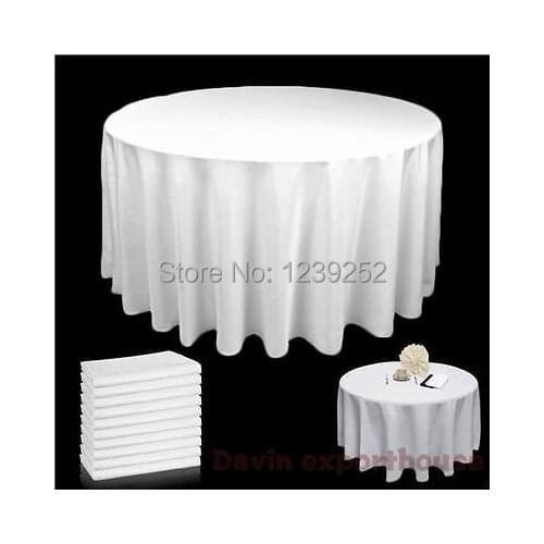 NEW 7 Colors 108 INCH ROUND TABLE CLOTH BANQUET WEDDING SATIN FABRIC TABLECLOTH FOR WEDDING HOME HOTEL DIY DECORATION
