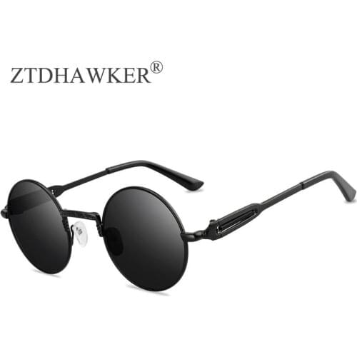 New Round Sunglasses Steampunk Spectacles Red Female Spring Legs Alloy Glasses Men