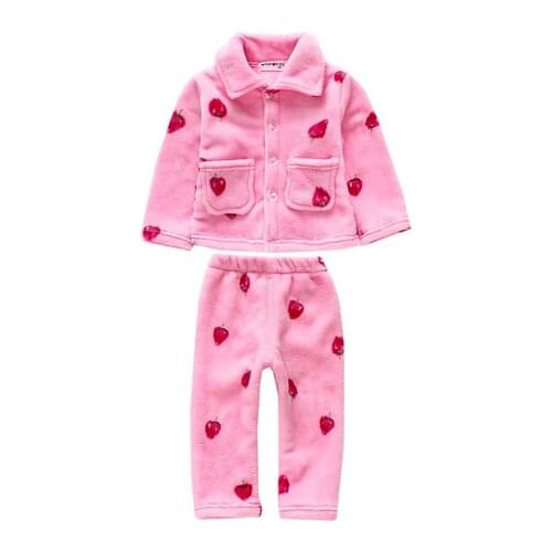 Pajama Sets Sleepwear winter girls pajamas enfant kids girls pijamas pijama girl pyjama sets Coral flee kids nightwear 80-130cm