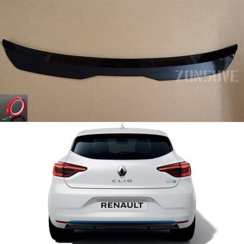 Use For Renault Clio 2019-2020 Year Roof Spoiler Carbon Fiber Look Accessories Body Kit Factory Style