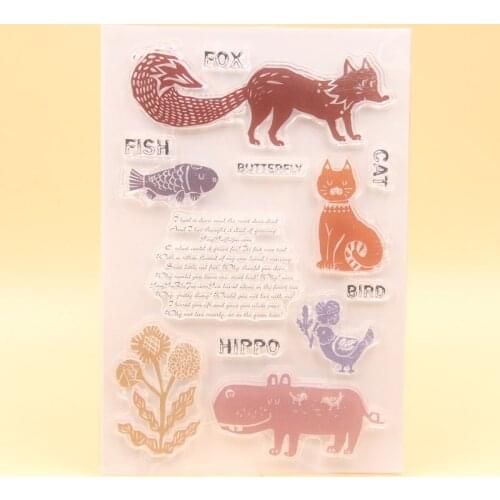 Animals Transparent Clear Silicone Stamps for DIY Scrapbooking/Card Making/Kids Crafts Fun Decoration Supplies M27