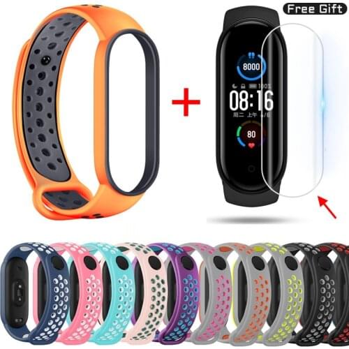 Strap For Xiaomi Mi Band 6 5 Silicone Anti-sweat Replacement Wrist Strap On MiBand 6 5 3 4 Sports Bracelet Wristband Accessories