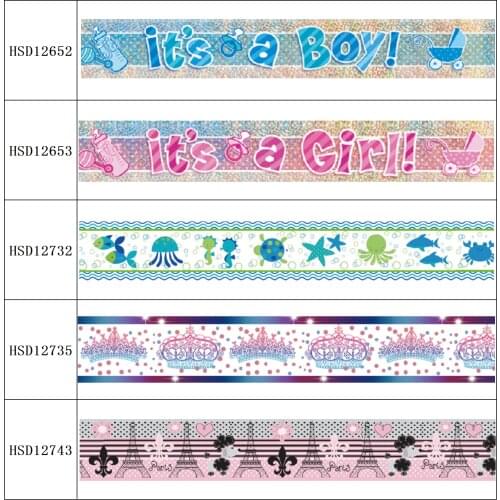 22MM 25MM 38MM 50MM 75mm Printed Pattern on Grosgrain Ribbon for diy ribbon