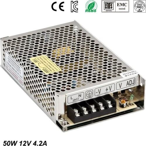 12V 4.2A 50 W LED de commutation transformateur d'alimentation 110 V 220 V AC a DC 5 V sortie, Pour LED light Strip pour S-50-5