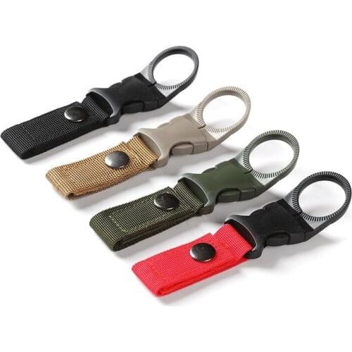 Outdoor Nylon backpack strap Lanyard clasp Quickdraw Carabiner camp water bottle hanger tactical holder hook