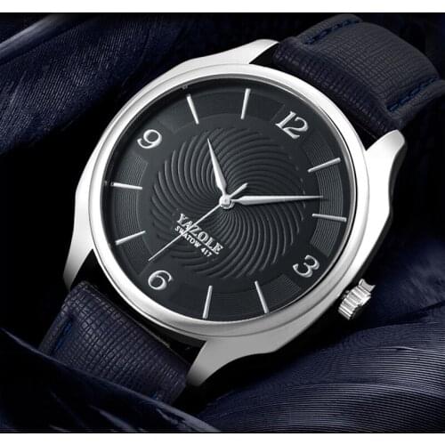 YAZOLE 417 Top Brand Simple Fashion Leisure Waterproof Men Watch High Quality Quartz Movement Comfortable Wearing Leather Strap