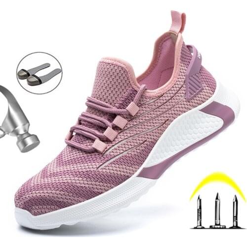 Safety Shoes For Men Women Work Shoes Steel Toe Cap Work Sneakers Men Security Boots Lightweight Safty Shoes Steel Toe Shoes