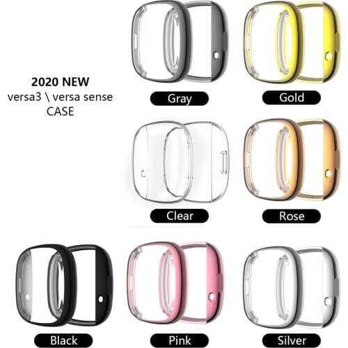 Screen Protector for Fitbit Versa 3/Fitbit Sense lite All-Around Ultra Thin Soft TPU Watch Case Bumper Protector
