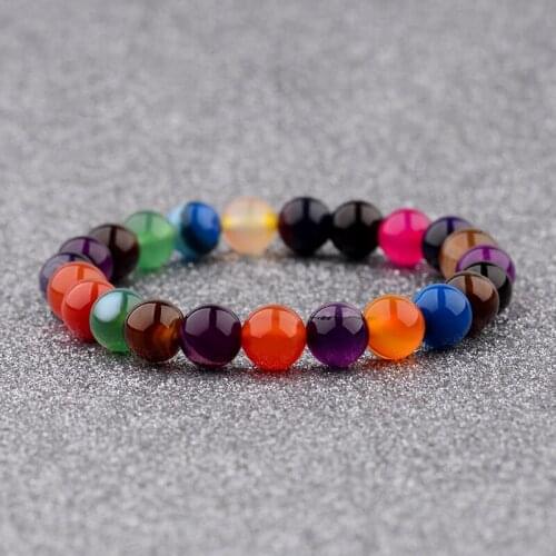 2018 DOUVEI Colorful Natural Stone Bracelets For Women Bangles Fashion Elastic Rope Beads Women Friendship Prayer Bracelets
