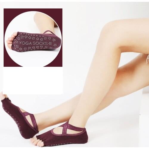 New Breathable Socks Women Five Finger Socks Winter Cotton Yoga Socks Anti-SlipDamping Pilates Ballet Cross Belte Fitness Socks