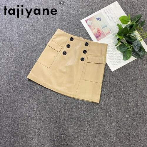 Womens Sheepskin Real Summer Skirts Womens Skirt Genuine Leather Skirts Woman Pencil Skirt Korean Style Falda TN2112