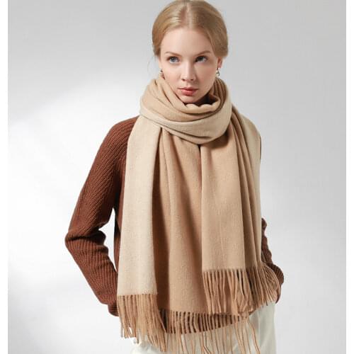 Women Wool Scarf Winter Warm Winter Shawl and Warp Two-Colors Foulard Femme Korean Fashion Desigen Ladies Sheep Cashmere Scarves