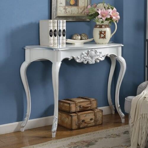 Zq American Post-Modern Gold White Hallway Table Decoration Table Carved Table Console