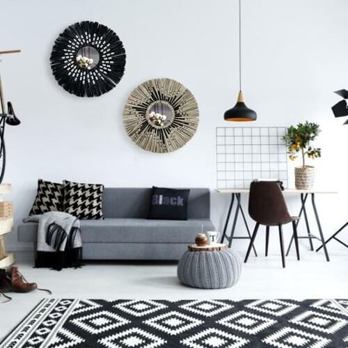 1PC Macrame Wall Hanging Bohemian Mirror Hand-Woven Tapestry Nordic Background Craft Cotton Rope Mirror Boho Home Wedding Decor