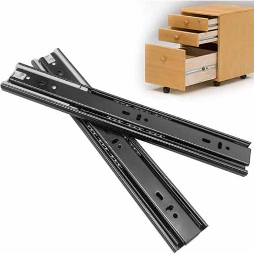 10-20In Cold Rolled Steel Drawer Slides Soft Close Track Cushioned Silent Closing Three Section Sliding Rails Furniture Hardware