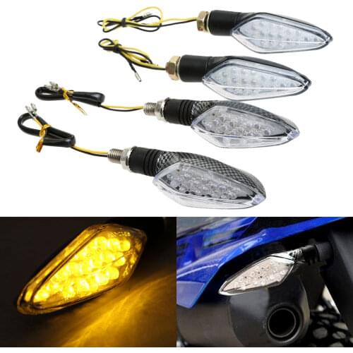 1Pair 12V Motorcycle Motorbike LED Turn Signals Indicators Blinker Light Lamp Amber Flashing Lights For Honda Suzuki Kawasaki