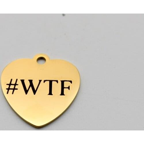 20pcs WTF Charms Stainless Steel Pendant Hashtag Charm DIY Handmade Accessories