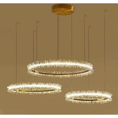2020 new Ring K9 Crystal Chandelier Lighting For Living Room Luxury Golden led Hanglamp For Bedroom Study Dining Decor light