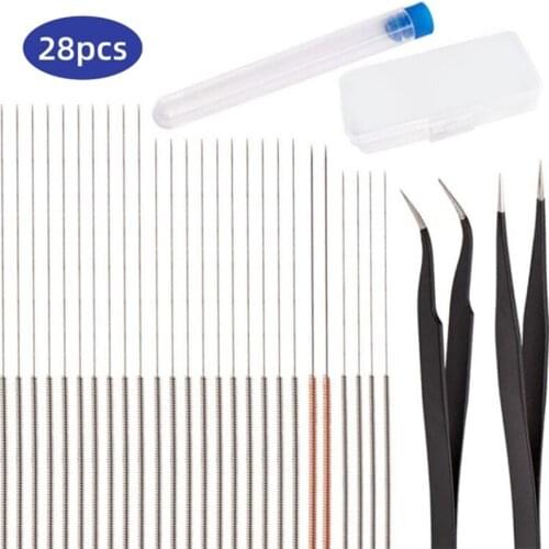 3D Printer Parts Cleaning Tool Kit Nozzle Stainless Steel Needle Tweezers Through Needle 28 Pieces Drill Box Cheaper Convenient