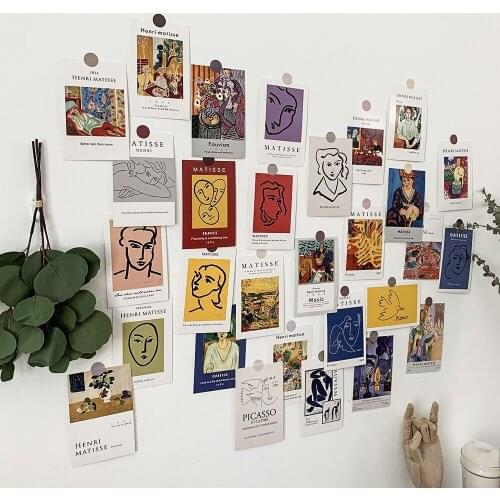 30Pcs/Set Ins Style Literature and Art Wall Decoration Card DIY Background Postcard Wall Posing Card Hand Account Material Card