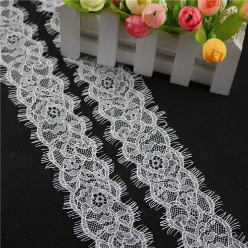 5.5cm Eyelash Lace Trim Fabric Flower DIY Crafts Wedding Dress Clothing lace material Handmade