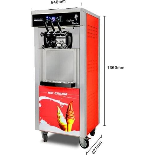 3 FlavorDesktop Soft Ice Cream Machine Large 0utput 21-26L / H One-Button Intelligent Operation Promotion sale