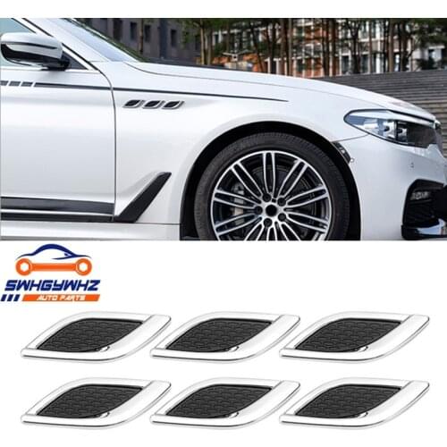 Car Styling 3D Shark Gill Car Side Fake Vent Sticker Metal Chrome Fine Decoration Modified Car Styling Popular Sticker