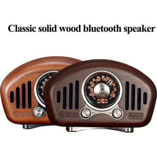 Radio Retro Bluetooth Speaker Walnut Wooden Radio FM AM Old Fashioned Classic Style TF Card & MP3 Player 16W big power speaker