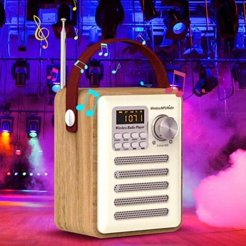 Retro Bluetooth Speaker TF Card Mini Radio LED Display Outdoor Home FM Receiver Digital Clock Multifunctional Bluetooth Speaker