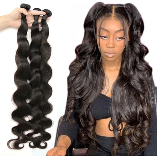 Brazilian Body Wave 100% Human Hair Weaving 1 Piece Only Fashow Hair Bundles Non Remy Hair 10 12 14 16 18 20 22 24 26 28 inch