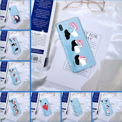 Soft Phone Case For Huawei Nova 2i 3 3I 3E 2 Lite Plus 4 4E 5 Funny Girl Cat Silicone Back Cover For Huawei Nova Smart Lite 2017