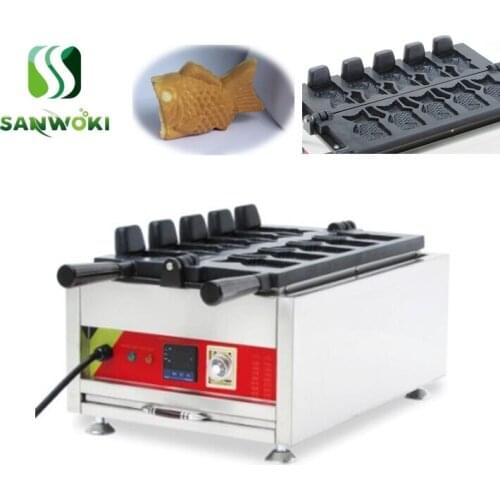Digital Japanese open mouth ice cream Taiyaki maker machine Fish Shaped Cake Making Pan Fish shaped waffle cone maker machine