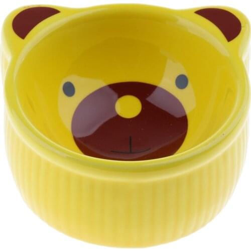 Cartoon Shaped Ceramic Little Pet Hamsters Cage Separator Bowl Rabbit Food Water Dish