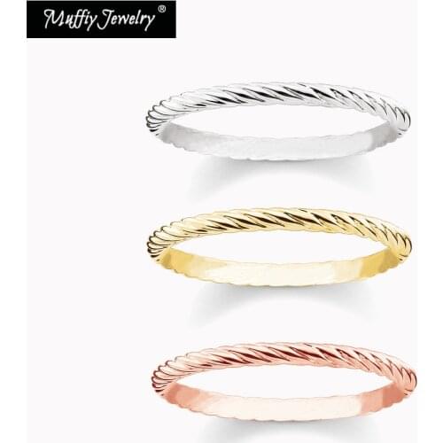 Classic Ring Cord Look 2021 Brand New Fashion Jewerly 925 Sterling Silver Rose Gold Color Europe Style Elegant Anniversary Gift