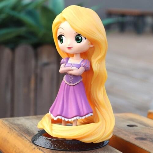 Disney Princess Q Posket Tangled Rapunzel Figure Toys Doll For Kids Girls Gift Home Cake Wedding Decor