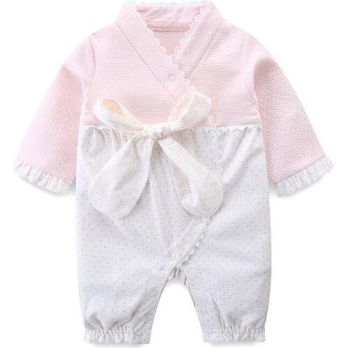 Baby Girls Korean Style Hanfu Long-sleeved Cute Outing Romper