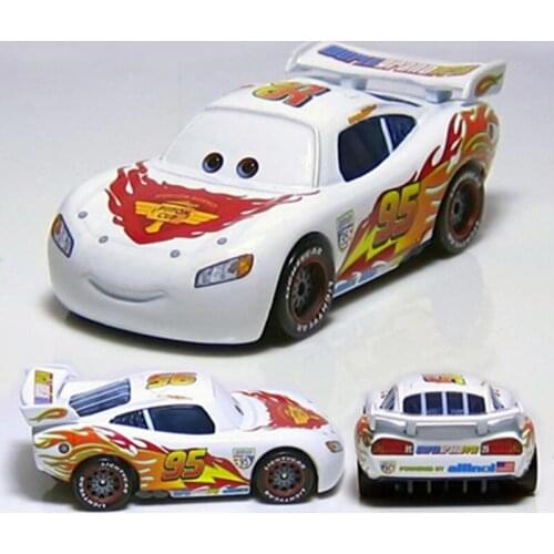 Disney Pixar Cars 2 No.95 White Lighting McQueen 1:55 Scale Diecast Metal Alloy Car Model For Boy Kids Gift