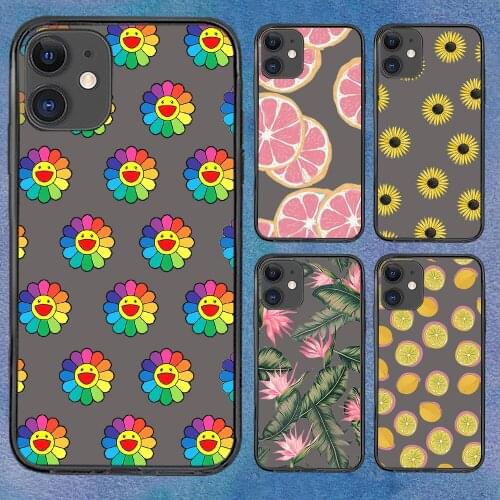 Flower Fruit Fashion Phone Case For Iphone 11 6 Mini Pro XS Max X XR 7 12 Plus Soft TPU Cover 12Pro 11Pro 12Mini