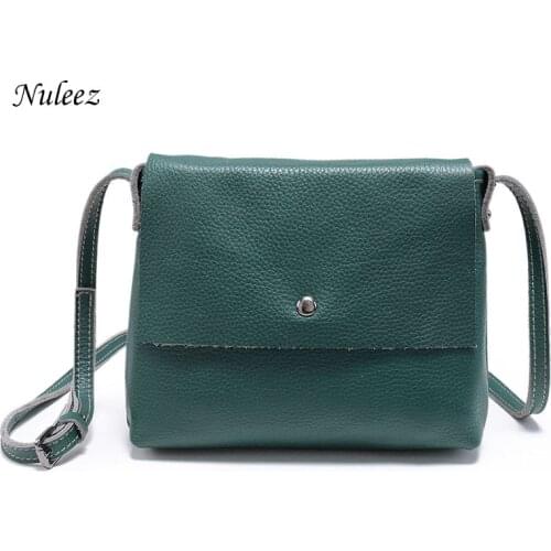 Nuleez Women Messenger Bag Ladies Genuine Leather Handbags Real Cowhide Organizer Crossbody Shoulder Bag Female 4102