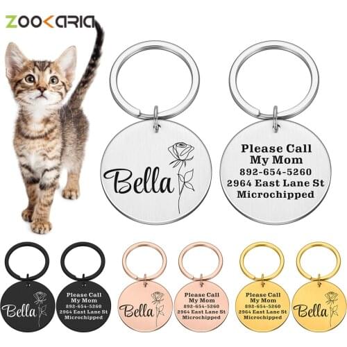 Personalized Pet Name Custom Dogs Owner Constellation Anti-lost Diy Tag Flower Unique Bring Lucky Medals For Cat Puppy Pendant