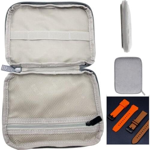 Portable Watch Strap Storage Bag Plain Zipper Watchband Pouch Case Holder