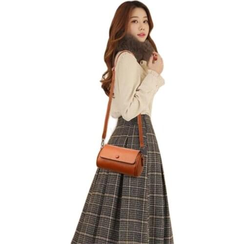 New Casual Cylindrical Shoulder Bag Fashion Messenger Brand Female Totes Crossbody Bags Women Leather Handbag bolso mujer