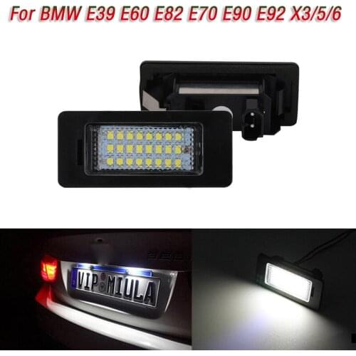 2Pcs Canbus License Plate Led Light White Lamp for BMW 5 Series 3 Series E39 E60 E61 E70 E71 E72 E82 E88 E90 E92 E93 M3 X5